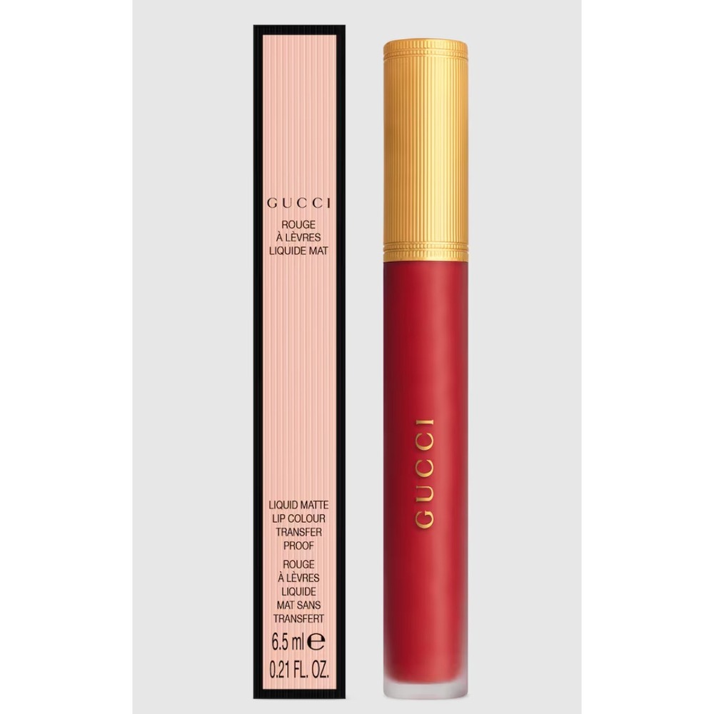 Gucci Rouge A Levres Liquide Mat Liquid Matte Lip Color 25 Goldie Red NWB Luxury